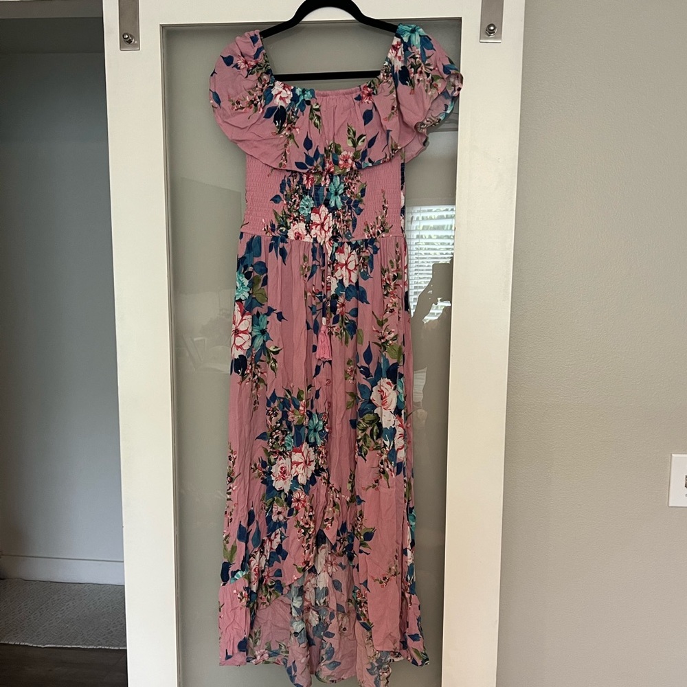 Pink floral dress